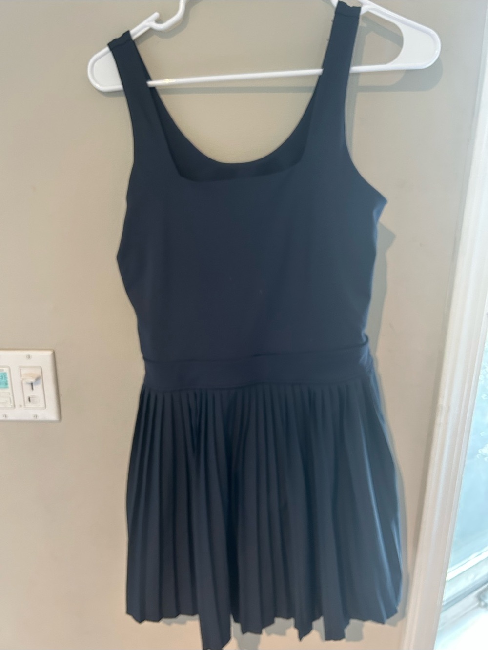 all in motion Navy Sleeveless Pleated Mini Athletic Dress with built in shorts
